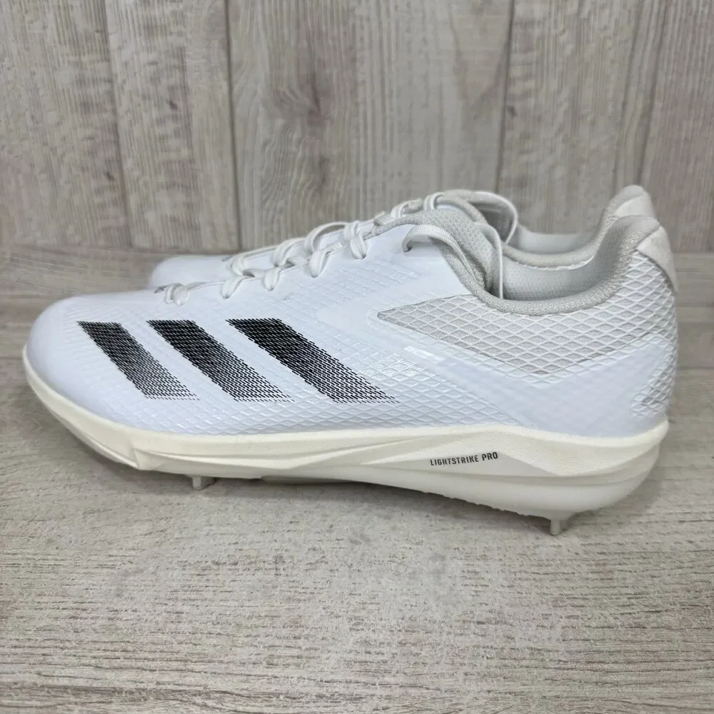 Adidas Adizero Electric Baseball Metal CLEATS Men Size 13 White/Black Metallic
